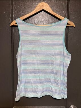 Light Blue Striped Tank Top